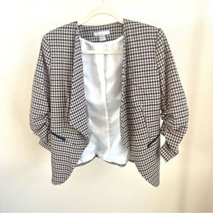 H&M Beige houndstooth-patterned Blazer Jacket